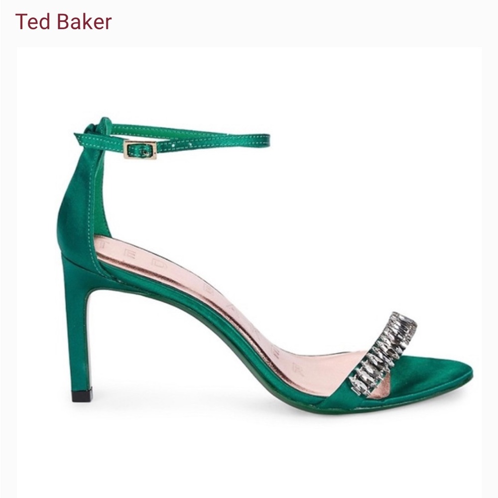 Ted Baker Emerald Green Embellished Heels Size 38